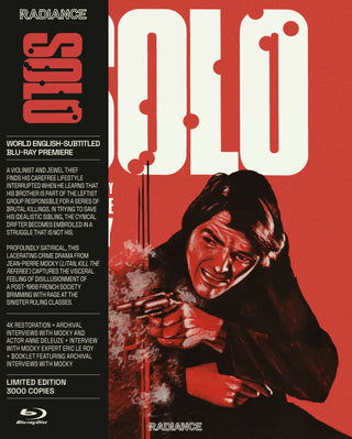Blu-ray cover of 'Solo' with a stylized title and character image on a red background